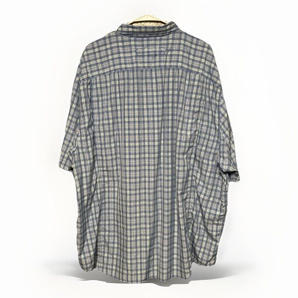 Duluth Trading Men’s Sz 3XL Blue Plaid Polyester Button Down Shirt - Picture 2 of 5